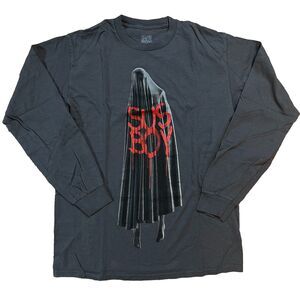 Sus Boy Long Sleeve Gray Shirt Sz Medium Emo Hip-Hop Goth Grunge Ominous Figure